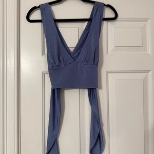 Urban Outfitters Blue Wrap Crop Top